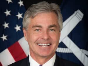 Kenneth J. Braithwaite was sworn in as the 77th Secretary of the Navy during President Trump’s first administration. [U.S. Navy photo]
