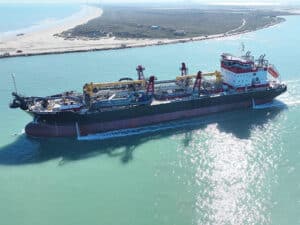 Frederick Paup, the largest Jones-Act compliant self-propelled hopper dredge in U.S. history. [Photo: Seatrium]