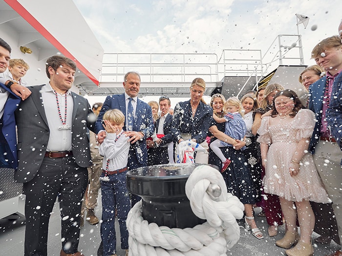 Marquette Transportation Company celebrated the christening of its newest towboat, the M/V John Paul Eckstein.