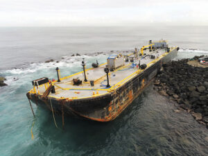 Grounded barge Defiant