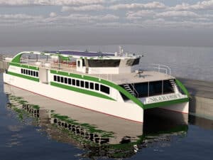 The M/V SAFARIND is designed to be built at the Nigerian Naval Shipyard in Port Harcourt and from there the vessel follows the coast to the mouth of the Niger River and for the upstream voyage to Onitsha. 