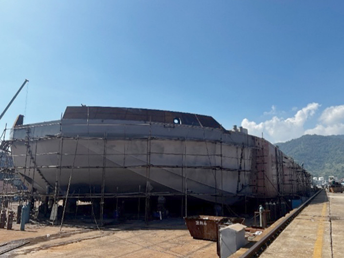 ntergard 6788 newbuilding application at a Chinese shipyard. [Photo: AkzoNobel]
