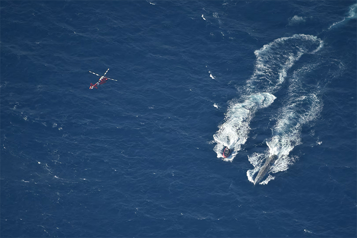 narco sub (SPSS) intercepted by cutter Forward