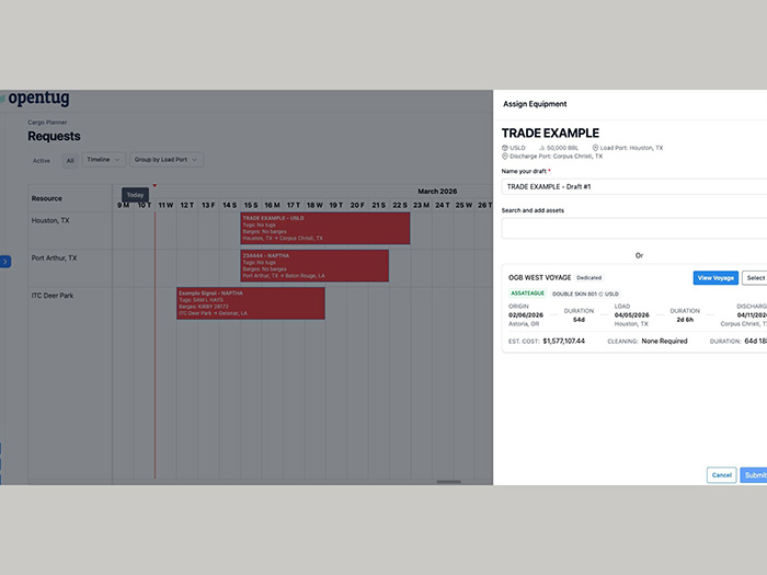 OpenTug this week announced Signal Optimization, a new BargeOS capability designed to help marine logistics teams plan demand by matching the right assets to the right movements at the right time.