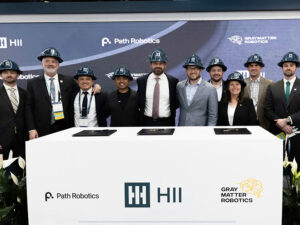 he High-Yield Production Robotics (HYPR) program was announced this week at the U.S. Navy League’s Sea-Air-Space Expo 2026. [Photo: HII] (