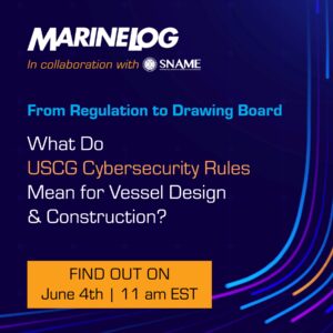 image showing the name of the virtual event and a call to action to learn more about USCG cybersecurity rule changes