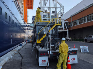 Truck-to-ship methanol bunker fuel delivery in South Florida. [Photo: World Fuel]