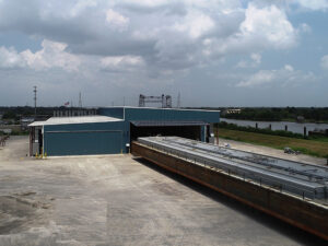 C&C Marine and Repair’s press release about surpassing 700 barges blasted with its state-of-the-art robotic blast building