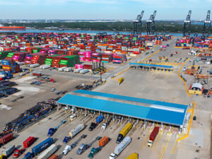 Truck gate activity at Port Houston's Bayport Container Terminal. [Image: Port Houston]
