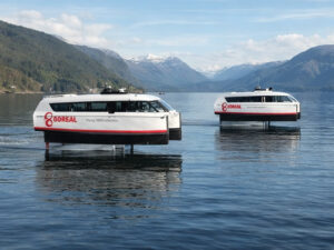 Boreal’s Candela P-12s will soon hit the Norwegian fjords, providing zero-emission, silent transport for tourists and commuters alike. [Image: Candela]  
