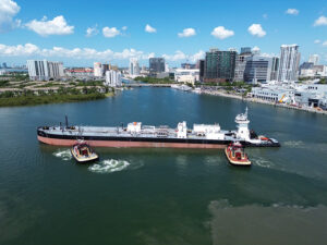The project was the first conversion of an ATB petroleum barge to a chemical barge in the United States including a fully redesigned stainless steel cargo system.   