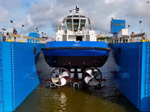 Master Boat Builders Inc., Coden, Ala., recently announced the successful launch of Titan, the second of eight tugboats being built for Maritime Partners LLC.
