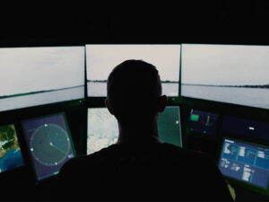 Inside the OctoPod, Fleetzero's tele-operated command and control center.