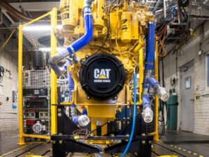 A dual-fuel combustion strategy developed in a Caterpillar marine engine at DOE’s National Transportation Research Center at Oak Ridge National Laboratory shows methanol can efficiently power inland and coastal vessels.[Photo: Genevieve Martin/ORNL, U.S. Dept. of Energy]