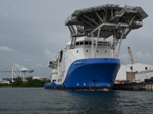 Homeland Security Cutter-Ocean (Connor Bordelon) moored at U.S. Coast Guard Base Miami Beach, Florida, June 26, 2026. ers deployed to the Caribbean, Gulf of America, and other maritime areas in the Western Hemisphere. [U.S. Coast Guard photo by Petty Officer 3rd Class Jessica Walker]
