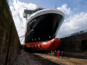 Glen Rosa in dry dock. [Photo: Jane Barlow/PA Wire]