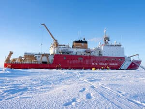 U.S. Coast Guard Cutter Healy (WAGB 20) conducts on-ice research in the Arctic Ocean, Oct. 1, 2025. [U.S. Coast Guard photo by Petty Officer 3rd Class Chris Sappey]