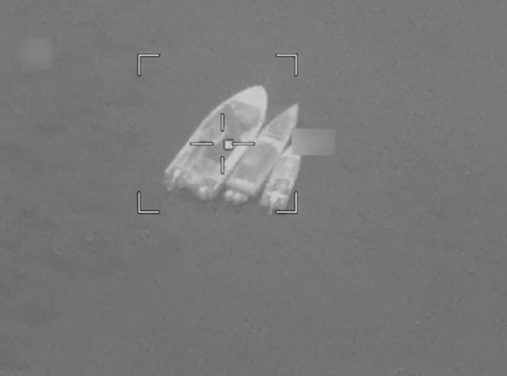 After Iranian attacks on three vessels transiting the Strait of Hormuz, U.S. forces yesterday struck over 80 Iranian targets. [Screengrab from YouTube]