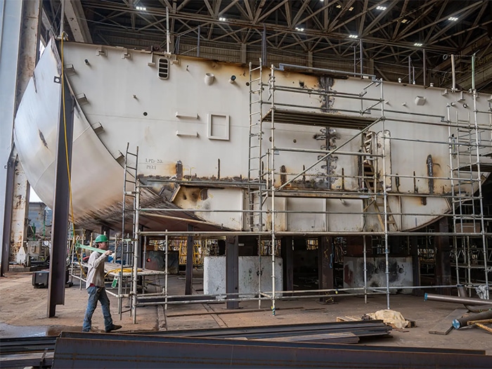 Ingalls is extending distributed construction to amphibious ships