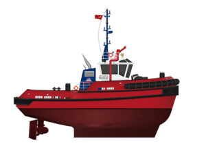 Steerprop has signed a repeat contract with Turkey’s Med Marine shipyard to deliver the propulsors for a third RAscal 2100 harbour tug designed by Robert Allan. [Image: Sterprop]
